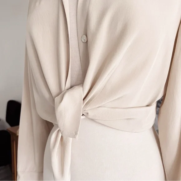 100% SILK BUTTON DOWN VINTAGE TOP #0352 - Picture 2 of 9